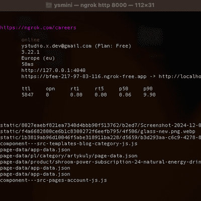 Dev server port for hot-reloading environment with ngrok