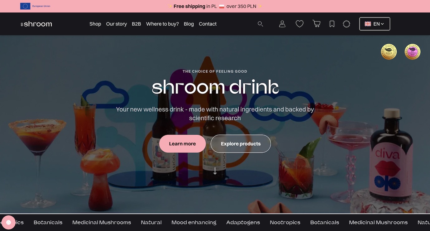 Shroom Drinks desktop